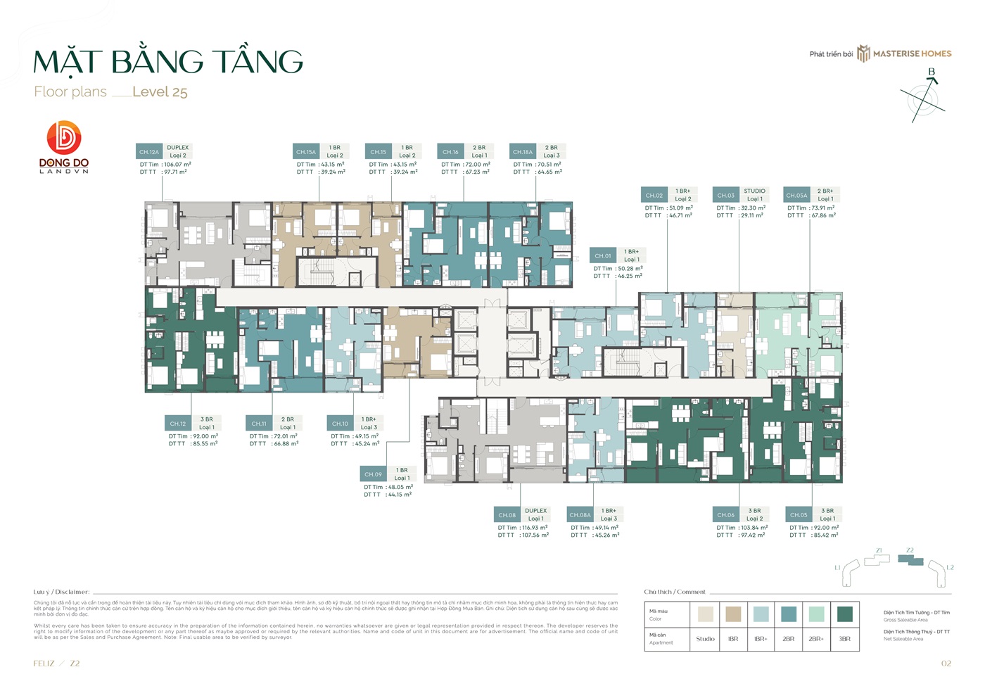 Mặt bằng tầng 25 của tòa chung cư Feliz